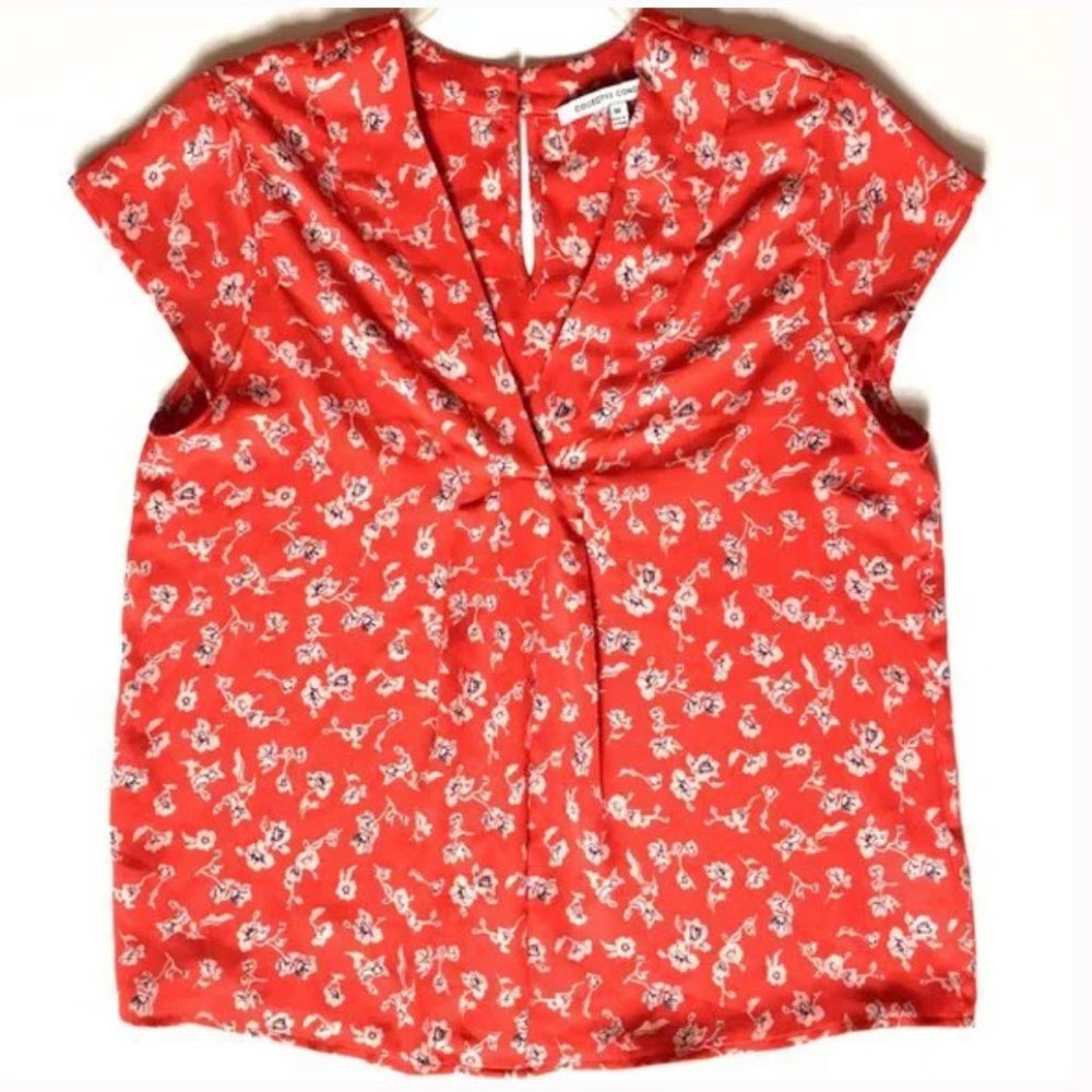 Collective Concepts Red Floral Blouse